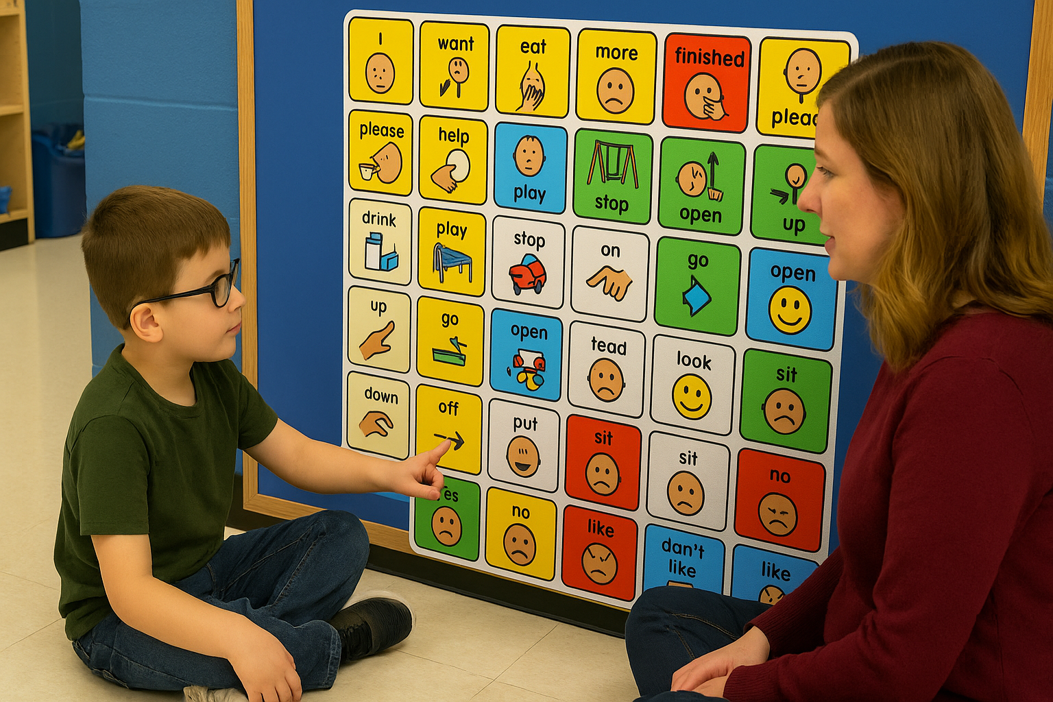 A Brightly Colored Communication Board