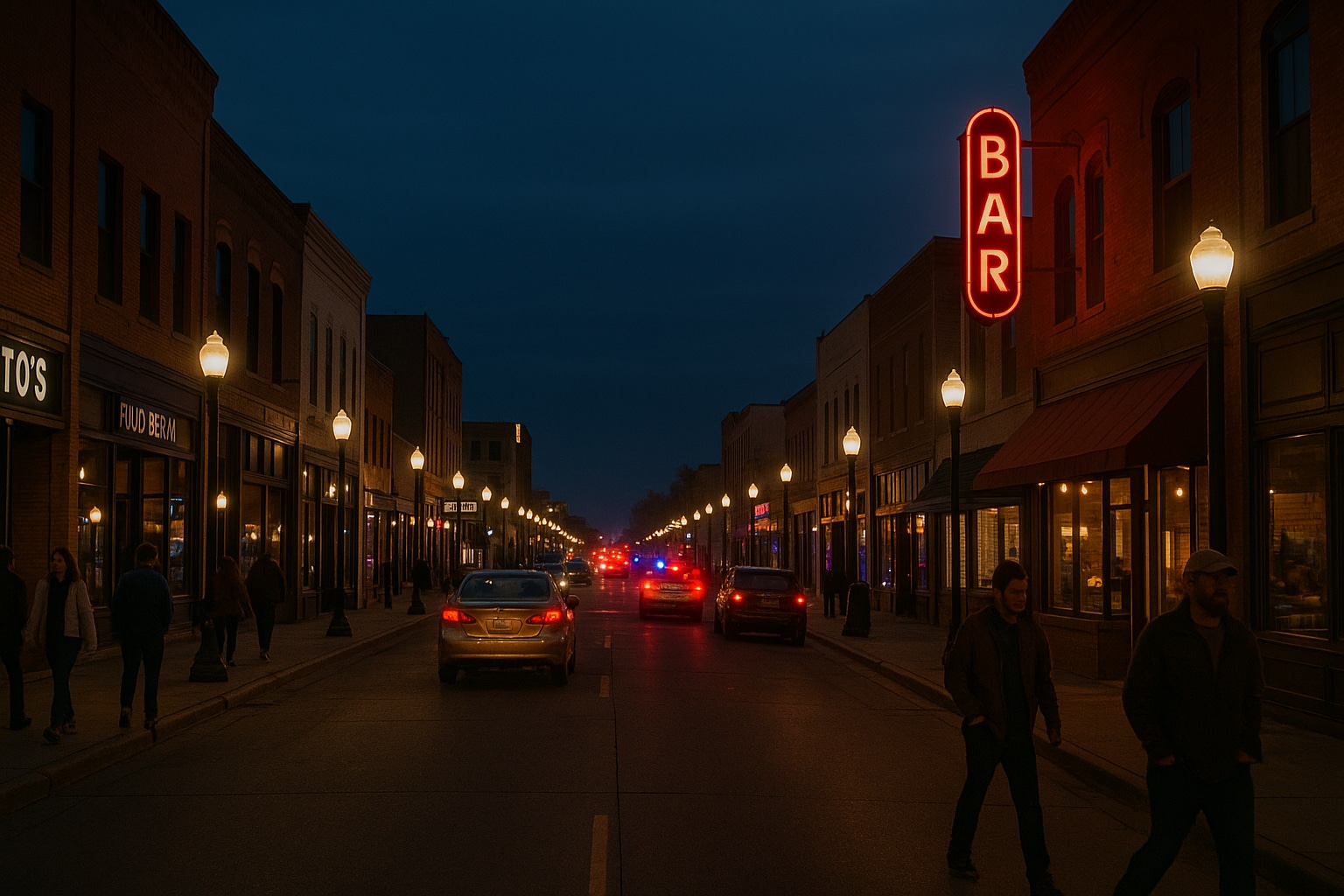 Showing A Blend Of Businesses And Foot Traffic