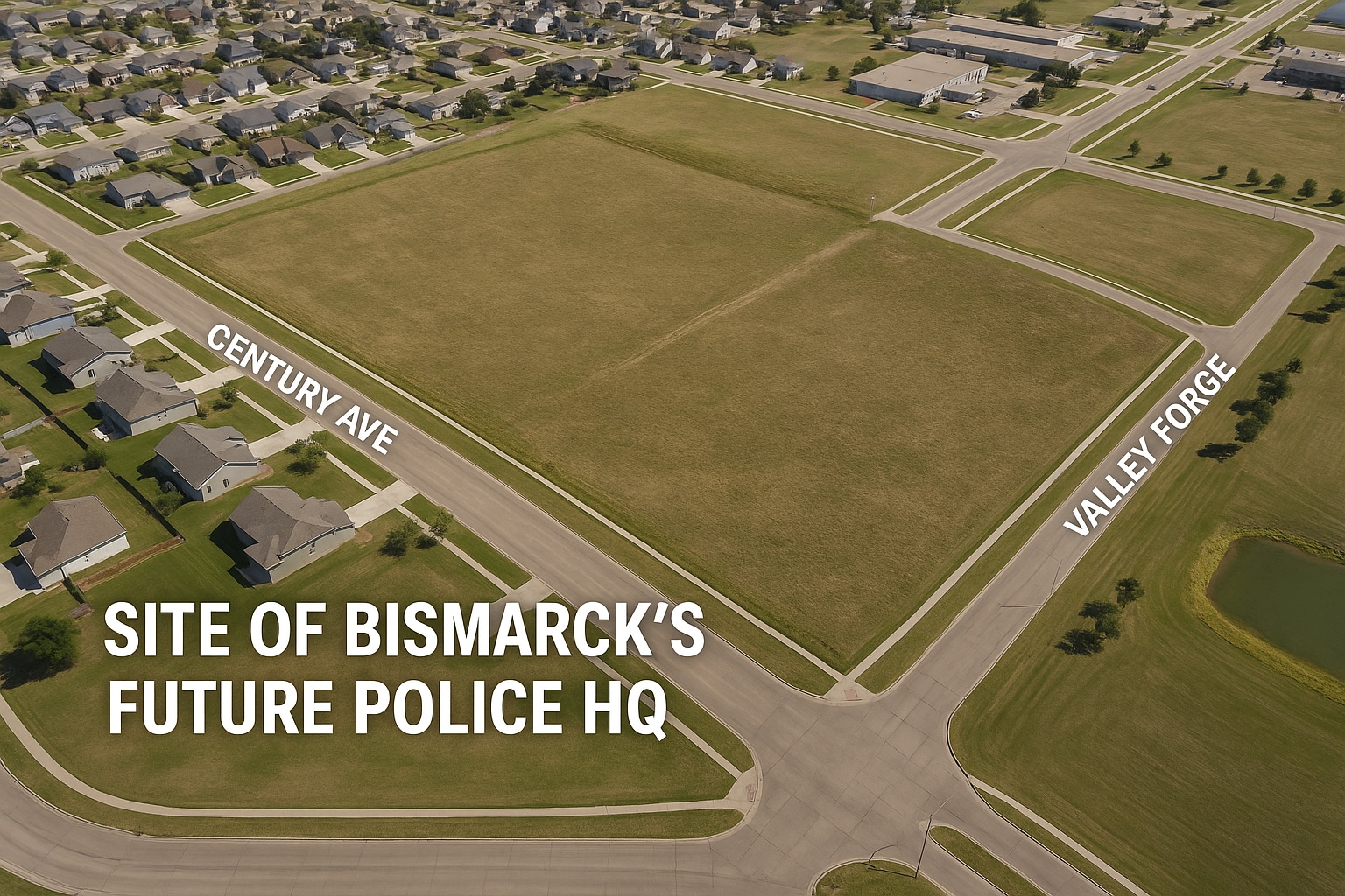 Aerial View Of The 9.8 Acre Parcel At Century Avenue & Valley Forge Street In Northeast Bismarck