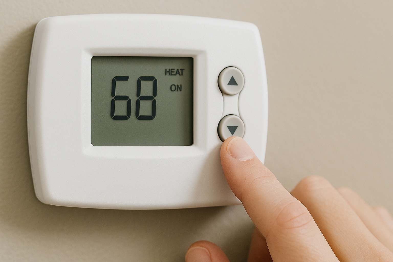 A Close Up Of A Thermostat Being Adjusted
