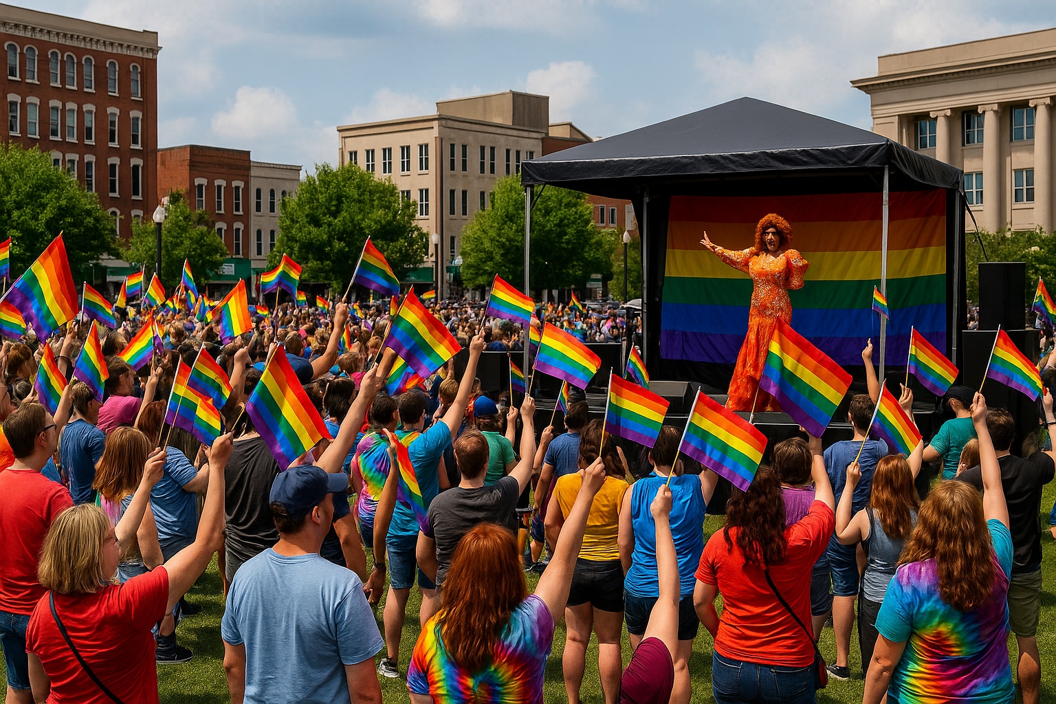 The Crowd At Circus Square Park