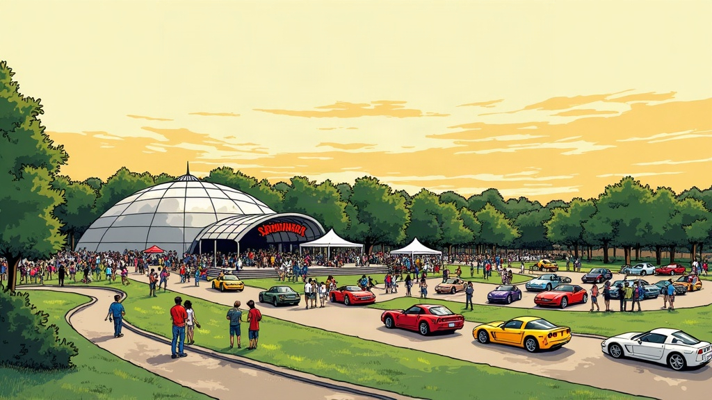 Editorial illustration: September in Bowling Green: Jay Leno, the International Festival, and One Last Concert in the Park