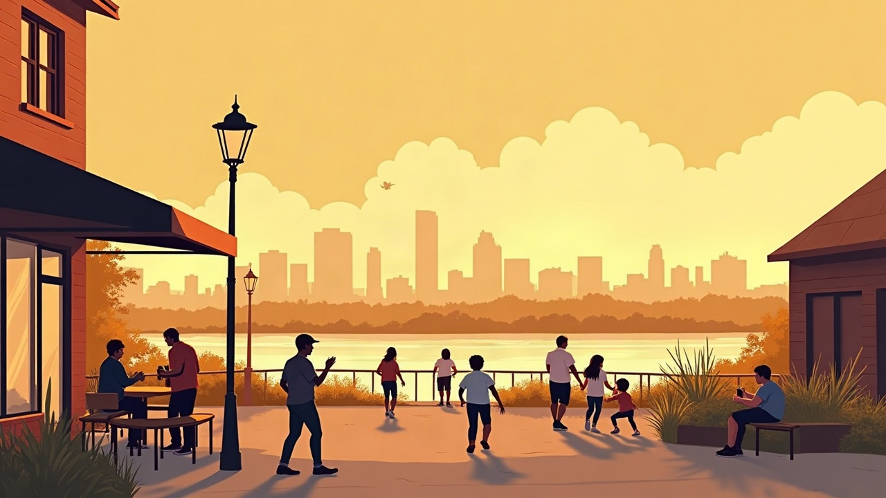Editorial illustration: The Landing Brings Counter-Service Comfort Food to the Bismarck Riverfront