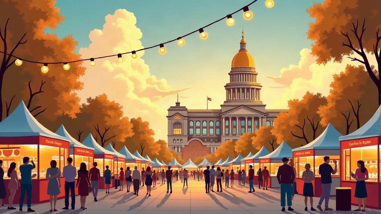 Editorial illustration: Exciting Weekend in Bismarck: Markets, Football, and Family Fun!
